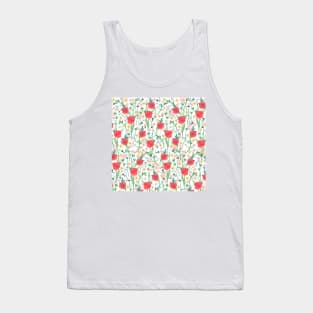 Summer Meadow Floral Nature Illustration Tank Top